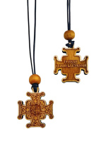 Крестик деревянный ПЦУ (ГОСПОДИ СПАСИ И БЛАГОСЛОВИ) 2,5/2,5 см