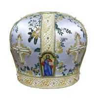 Митра парча (белое с золотом) 60р