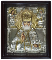 НИКОЛАЙ ЧУДОТВОРЕЦ ↕40см ↔35см Дерево Письмо Гальваника