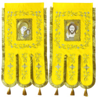 Хоругви тканевые, вышитые, габардин (мелкий цветок) 50/90 см