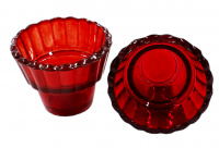 Стакан для лампад стекло КРАСНЫЙ КРАШЕННЫЙ ↔8.5см 7см ⌀4,5см