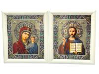 Вседержитель Казанская  белая рамка 17/20 см