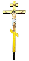 КРЕСТ придорожный "фигура" с металлическим распятием ↑300см ↔150см Булат