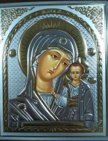 Лик Казанская (византийский стиль, серебро тиснение) 15/18