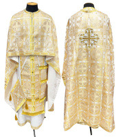 Облачения греческого покроя парча Т (белое-золото, крест в рамке) 48/145