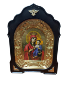 Иверская  икона Божией Матери рамка арка, пластик 20/27