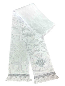 Закладка для Евангелия парча Т, белый с серебром 13/140