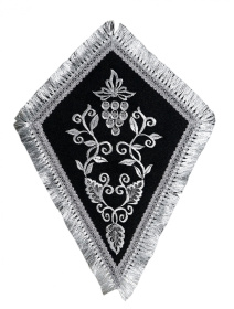 Плат под крест, виноград вышивка, бахрома черный 30/42