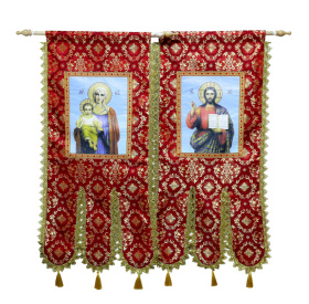 Хоругви тканевые, парча Т (иконы на холсте) 60/120