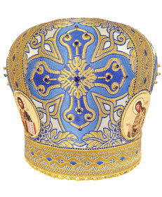 Митра парча Греция (синий с золотом) 60 р