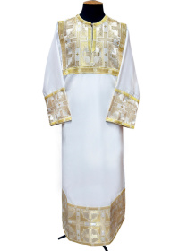 Стихарь комбинированный габардин + парча (белый) 150 см