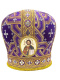 Митра парча  (фиолетовый с золотом) 56р