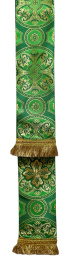 Закладка для Евангелия парча Т, зеленый с золотом 10/140