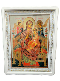 Всецарица белая рамка, 40/50 см