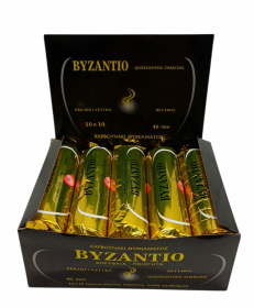 УГОЛЬ КАДИЛЬНЫЙ БЫСТРОГО РОЗЖИГА Греция  L-Ø40мм/10таб. BIZANTIO