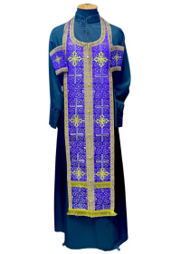 Требный набор парчаТ  фиолетовый (епитрахиль, поручи)  