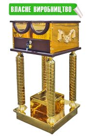 ЯЩИК СВЕЧНОЙ на 2 отдела с огарочницею и шуфлядой  ↑84см↔39см↕40см  МДФ Булат