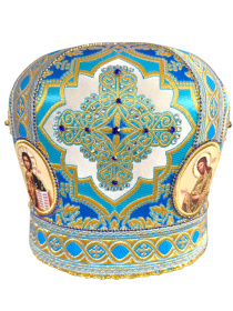 Митра парча Греция (синий с золотом) 57.5 р