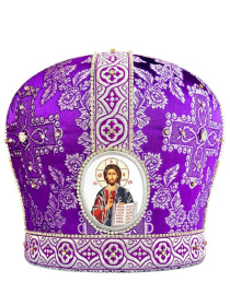 Митра парча  (фиолетовый с серебром) 57 р