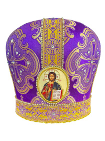 Митра парча  (фиолетовый с золотом) 57 р