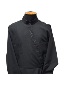 Подрясник, габардин, черный (вышивка веточка) 58р