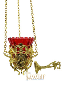 Лампада подвесная со стаканом + кронштейн ↨ 10 Ǿ7см