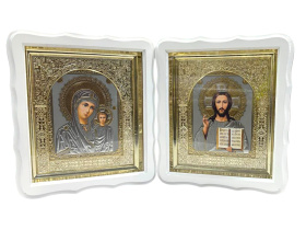  Пара СПАСИТЕЛЬ И КАЗАНСКАЯ БОЖЬЯ МАТЕРЬ (фигурная) 25/28