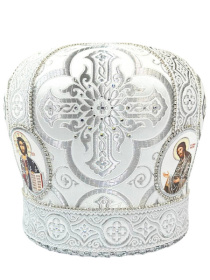 Митра парча Греция (белое серебро) 59 р