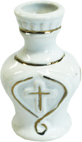 Подсвечник Вазон бело-золотой ↕6см