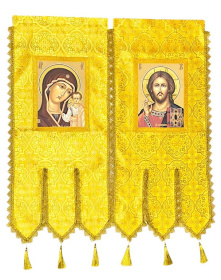 Хоругви тканевые, парча Т (иконы на холсте) 50/120