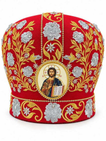 Митра габардин, вышивка (красная с золотом) 60 р