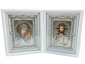 Вседержитель Казанская №35 (ажурная) белая рамка 22/28см