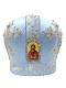 Митра голубая атлас  (ажур, гелевые иконы) 57р