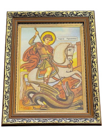 Георгий Победоносец  (янтарь) 30/38 см