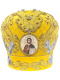 Митра золотистая, парча, камушки   (Царская) 58,5р