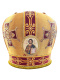 Митра парча Греция (желтая с бордо) 59,5р