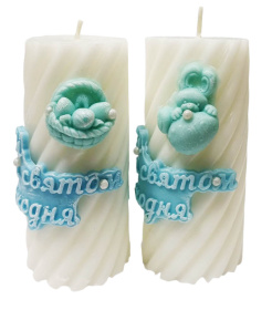 Свеча "Со Светлым праздником Пасхи" ↕ 10см Парафин