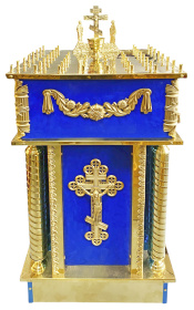 ПАНИХИДНЫЙ СТОЛ на 50 свечей с огрочницей    ↕92см ↔50 ↕54см Булат Бархат 