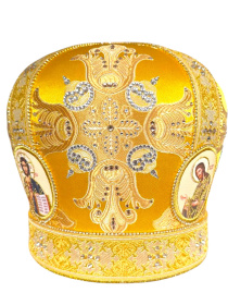Митра парча Греция (желтая, стразы) 58,5р
