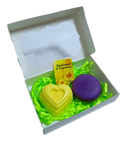 Мыло ручной работы набор "Сердечко+макарун" 150г