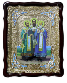 Икона Трех Святых полуриза 52/64 см