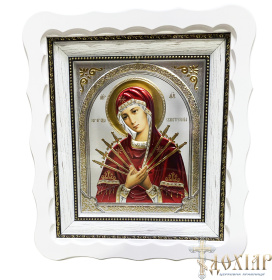 Икона Пресвятой Богородицы "Семистрельная" (конгрефф 3D) 23/26 см