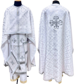 Облачения греческого покроя парча Т (белое-серебро) 58/145