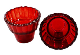 Стакан для лампад стекло КРАСНЫЙ КРАШЕННЫЙ ↔8.5см 7см ⌀4,5см