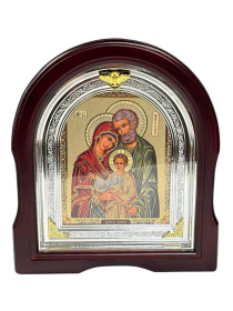 Святое Семейство темная рамка (арка) 25/28 см