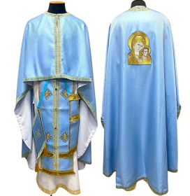 Облачение греческого кроя Голубое вышивка (икона Богородицы) 54/145