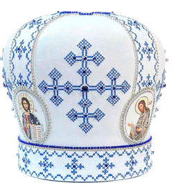 Митра иерейская вышивка на габардине крестиком 56р