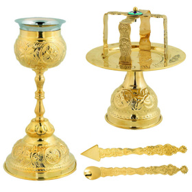 ЕВХАРИСТИЧЕСКИЙ НАБОР 200мл Латунь Греция 9393E