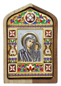 КАЗАНСКАЯ ↕11,5см ↔8см Дерево Латунь Эмаль