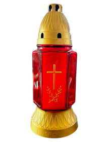 Лампада поминальная КРЕСТ с веточкой 45год